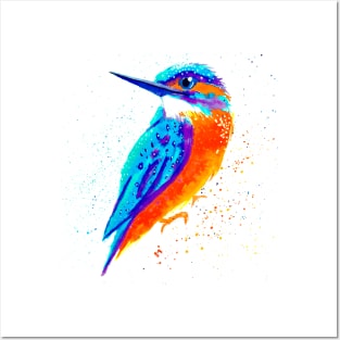 Kingfisher Watercolor Bird Posters and Art